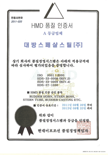 HMD HQMS Certificate